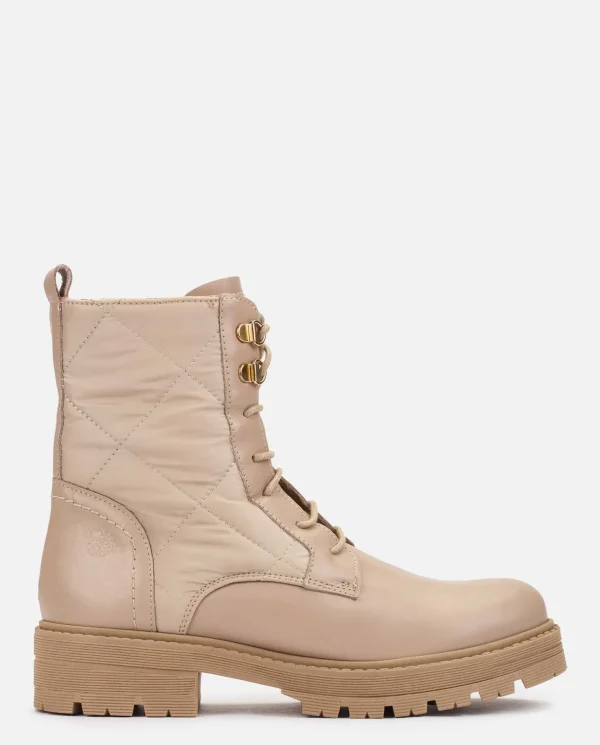 Yokono Flat Ankle Boots BERNA-007 Beige Flash Sale