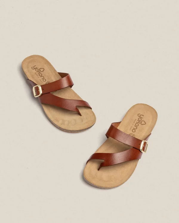Yokono Flat Sandal Ibiza 013 Brown Cheap