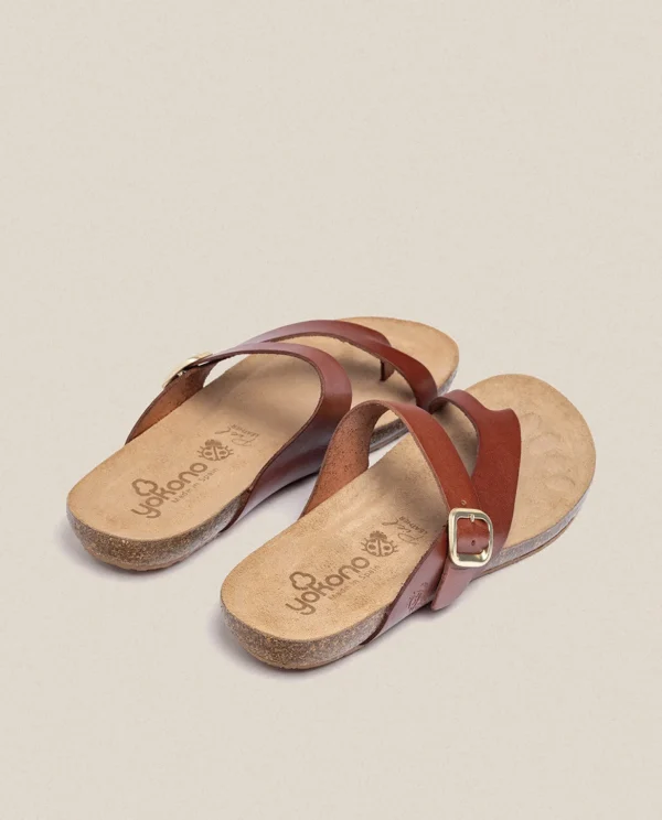 Yokono Flat Sandal Ibiza 013 Brown Cheap