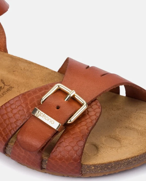 Yokono Flat Sandal IBIZA-185 Brown Best Sale
