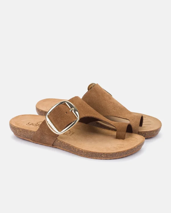 Yokono Flat Sandal IBIZA-205 Brown Sale