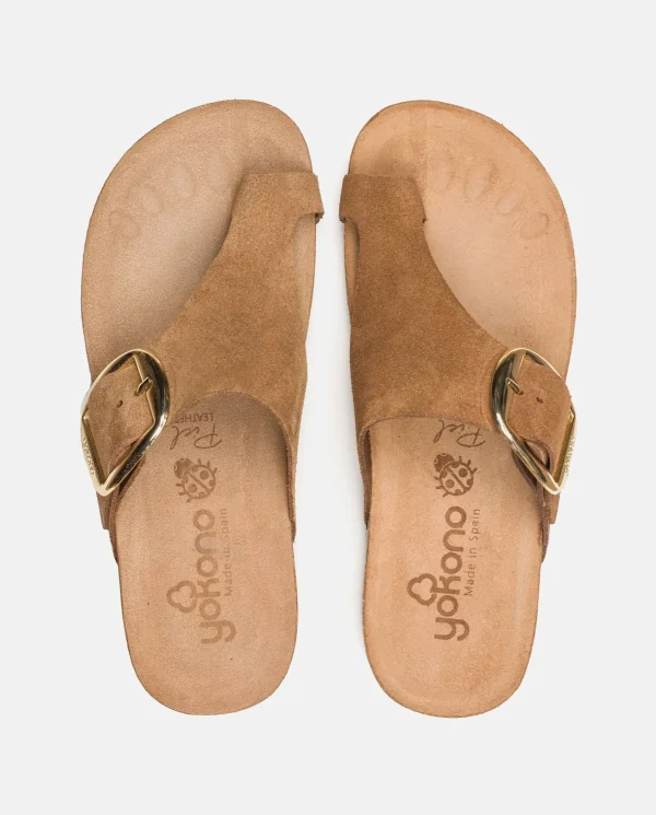 Yokono Flat Sandal IBIZA-205 Brown Sale