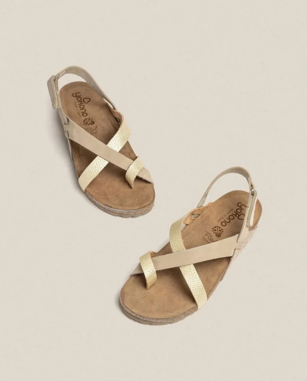 Yokono Flat Sandal JERBA-718 Gold Sale