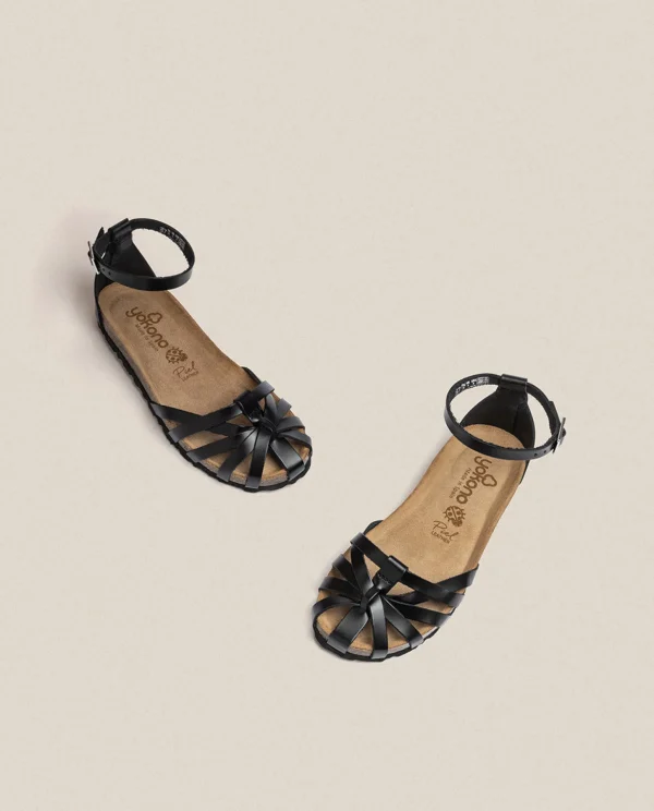 Yokono Flat Sandal VILLA-011 Black Cheap