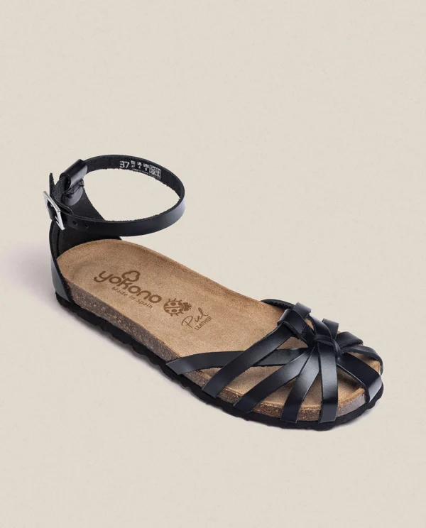 Yokono Flat Sandal VILLA-011 Black Cheap