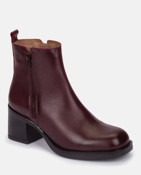 Yokono Heeled Ankle Boot LANDAS-002 Burgundy Fashion
