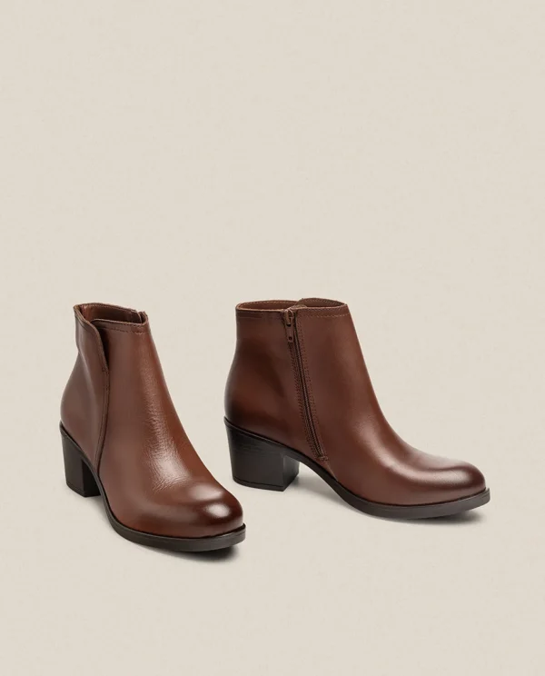 Yokono Heeled Ankle Boot LILLE-016 Brown Flash Sale