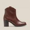 Yokono Heeled Ankle Boot ORNE-003 Brown Clearance