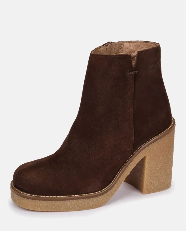 Yokono Heeled Ankle Boots GELA-001 Brown Clearance