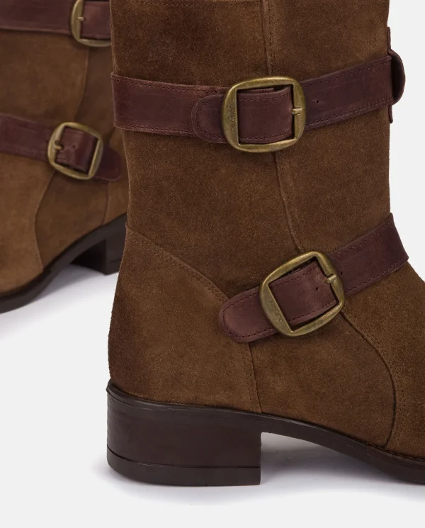 Yokono Heeled Booty MONS-003 Brown New