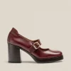 Yokono Heeled Shoe KOLIN-010 Burgundy Clearance
