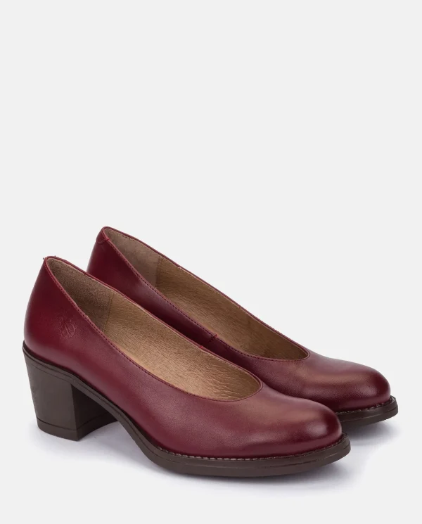 Yokono Heeled Shoe LILLE-007 Burgundy Hot