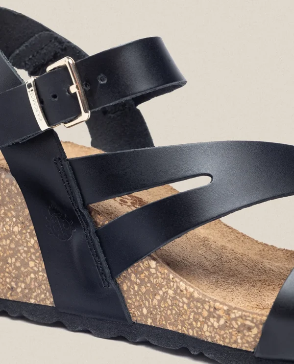 Yokono Wedge Sandal CADIZ-302 Black Hot