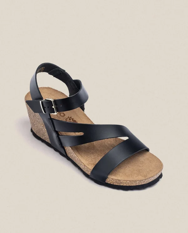 Yokono Wedge Sandal CADIZ-302 Black Hot