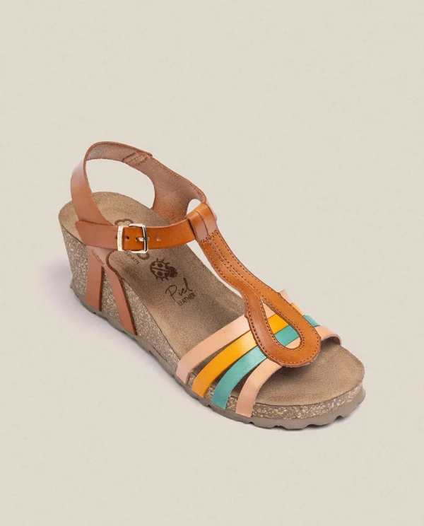 Yokono Wedge Sandal CADIZ-301 Brown Flash Sale