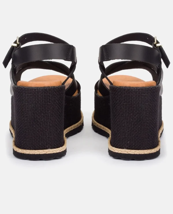 Yokono Wedge Sandal LANZAROTE-003 Black Sale