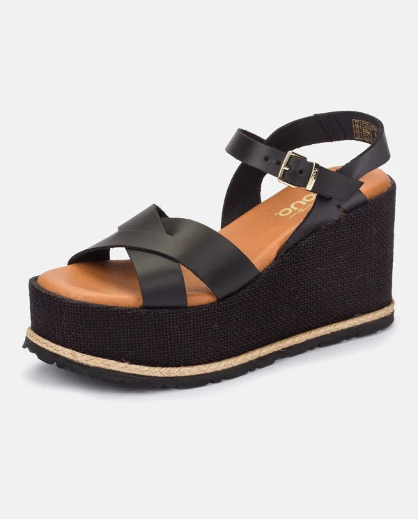 Yokono Wedge Sandal LANZAROTE-003 Black Sale