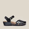 Yokono Wedge Sandal MONACO-047 Black Cheap