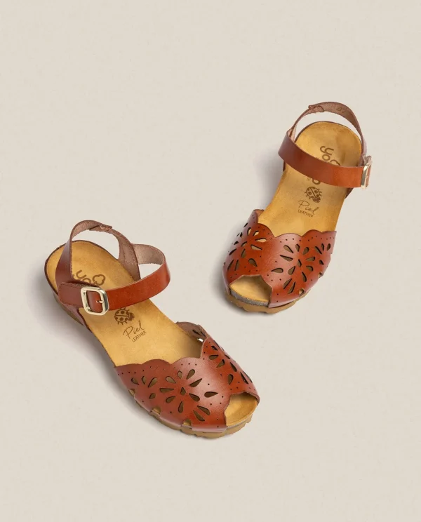 Yokono Wedge Sandal MONACO-047 Brown Hot